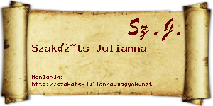 Szakáts Julianna névjegykártya
