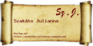 Szakáts Julianna névjegykártya
