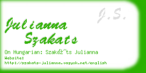 julianna szakats business card